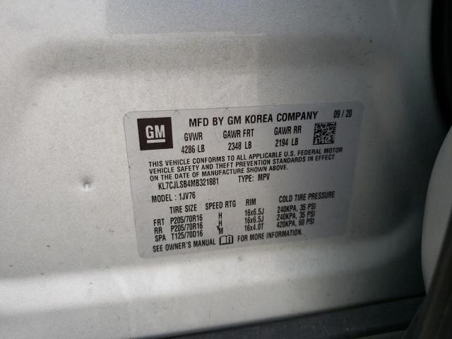 2021 CHEVROLET TRAX 1LT #3301746421