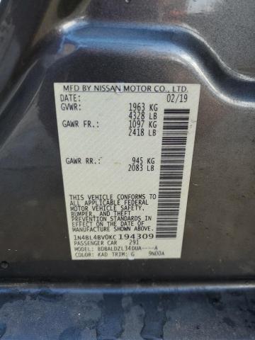 2019 NISSAN ALTIMA S - 1N4BL4BV0KC194309