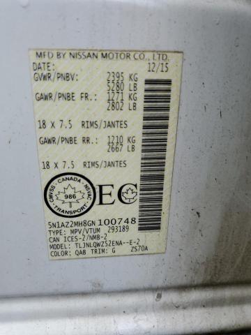 2016 NISSAN MURANO S 5N1AZ2MH8GN100748