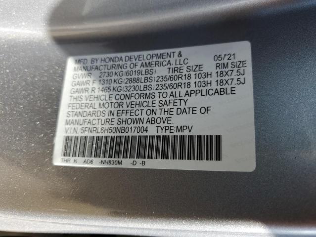 2022 HONDA ODYSSEY EX 5FNRL6H50NB017004