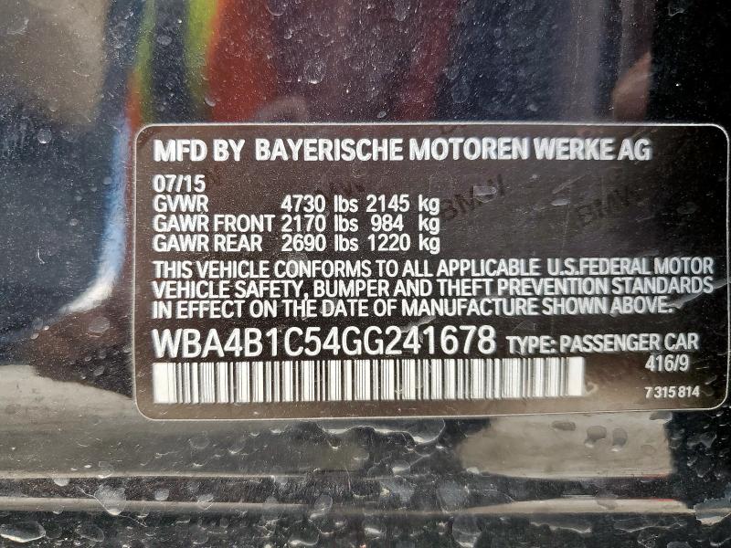 2016 BMW 435 I GRAN WBA4B1C54GG241678