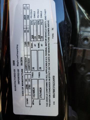 2016 BMW 750 XI WBA7B0C57GG526950