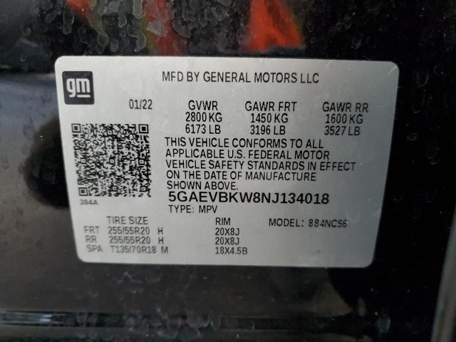 2022 BUICK ENCLAVE PREMIUM 5GAEVBKW8NJ134018