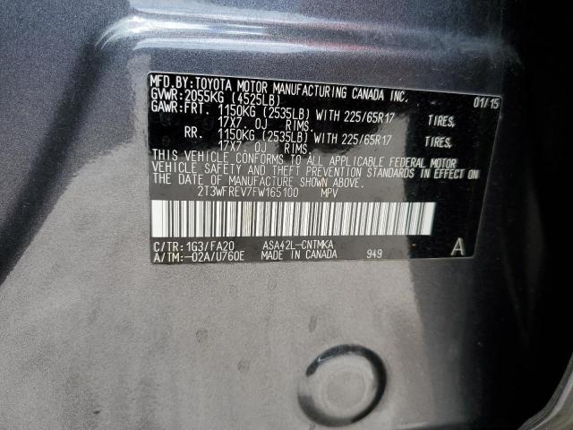 2015 TOYOTA RAV4 XLE 2T3WFREV7FW165100