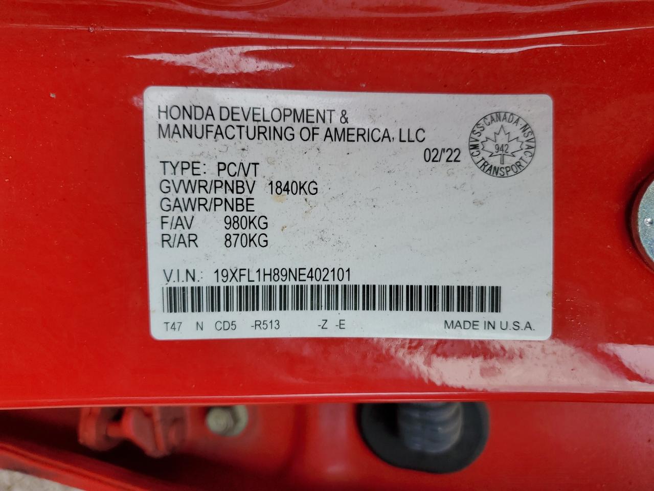 HONDA CIVIC SPORT TOURING