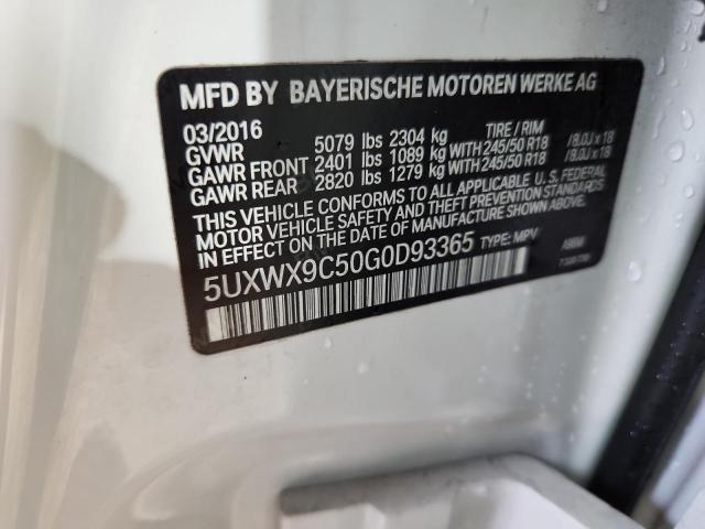 2016 BMW X3 XDRIVE28I 5UXWX9C50G0D93365
