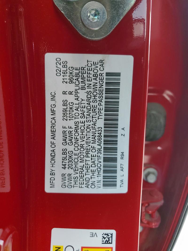 2020 HONDA ACCORD SPO 1HGCV1F39LA068433