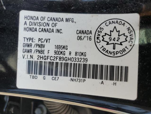 2016 HONDA CIVIC EX 2HGFC2F89GH033239