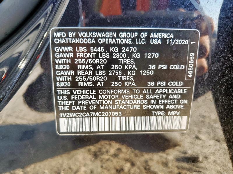 2021 VOLKSWAGEN ATLAS CROS 1V2WC2CA7MC207053