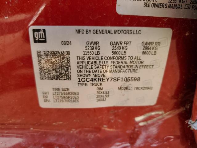 2025 CHEVROLET SILVERADO K2500 HIGH COUNTRY 1GC4KREY7SF105598