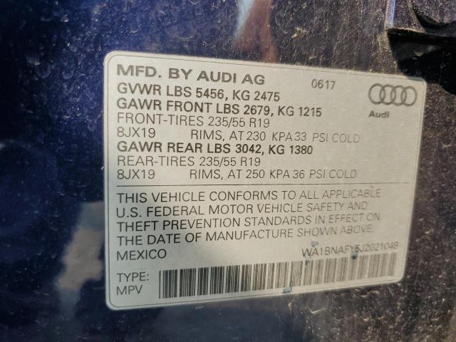 2018 AUDI Q5 PREMIUM WA1BNAFY5J2021049