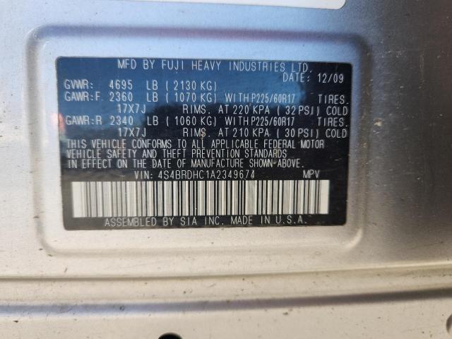 2010 SUBARU OUTBACK 3.6R PREMIUM - 4S4BRDHC1A2349674