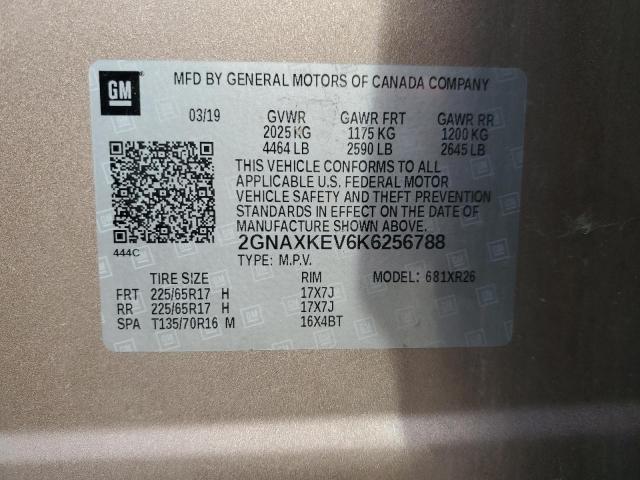 2019 CHEVROLET EQUINOX LT - 2GNAXKEV6K6256788