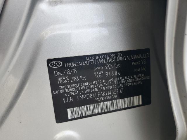 2019 HYUNDAI ELANTRA SE 5NPD84LF6KH453207