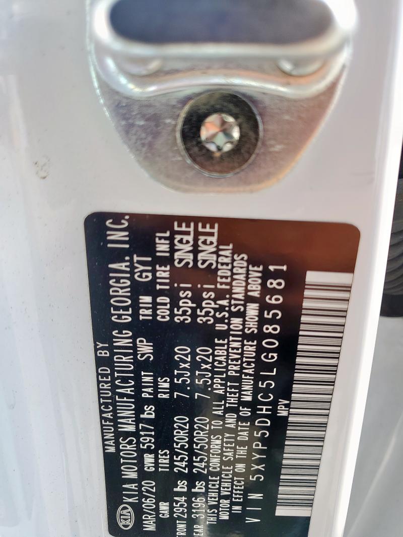 2020 KIA TELLURIDE 5XYP5DHC5LG085681