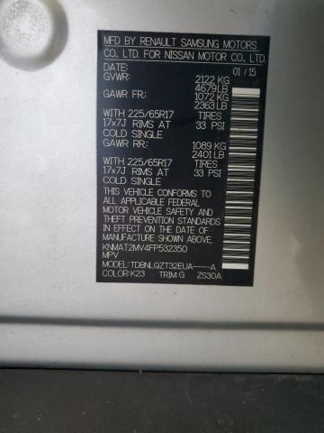2015 NISSAN ROGUE S KNMAT2MV4FP532350
