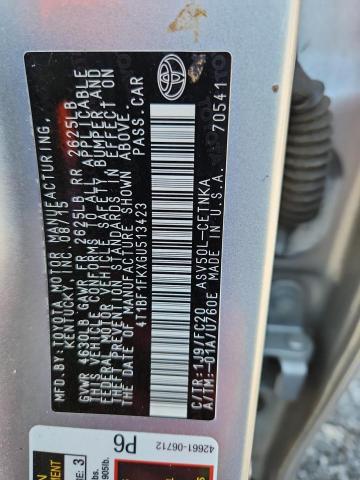 2016 TOYOTA CAMRY LE 4T1BF1FKXGU513423