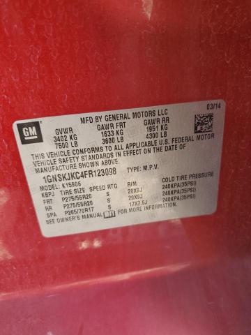2015 CHEVROLET SUBURBAN K1500 LT 1GNSKJKC4FR123098