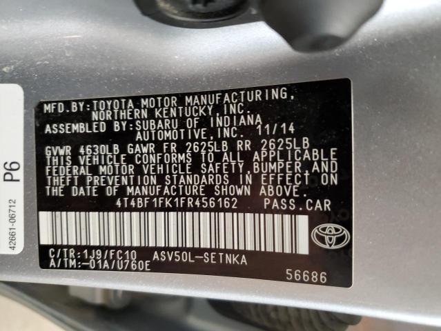 2015 TOYOTA CAMRY LE 4T4BF1FK1FR456162