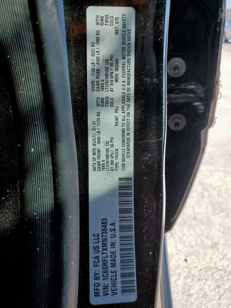 2021 RAM 1500 REBEL 1C6SRFLTXMN736483