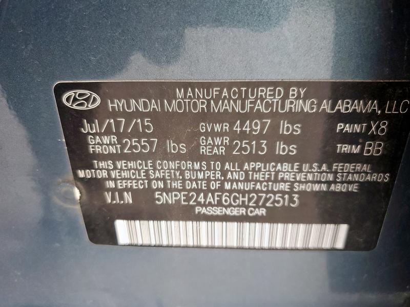 2016 HYUN SONATA SE - 5NPE24AF6GH272513