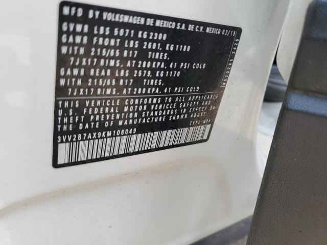 2019 VOLKSWAGEN TIGUAN SE - 3VV2B7AX9KM106049