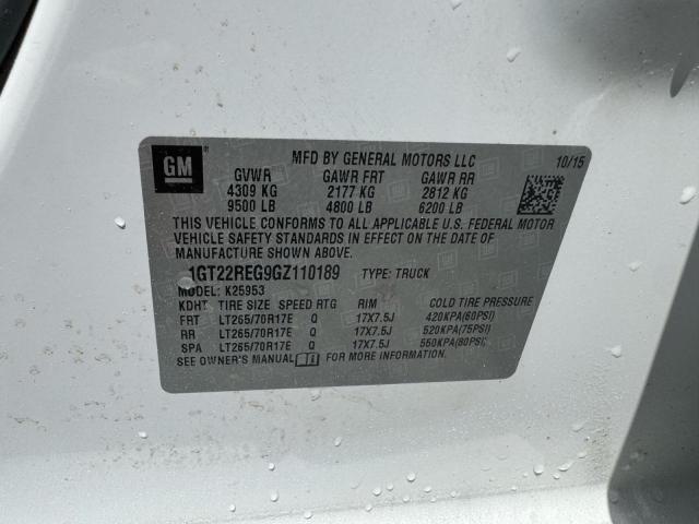 2016 GMC SIERRA K25 1GT22REG9GZ110189