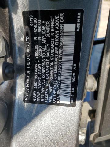 2019 HONDA CIVIC EX SHHFK7H64KU412351