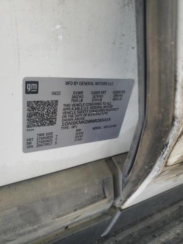 2022 CHEVROLET TAHOE K150 1GNSKNKD8NR265419