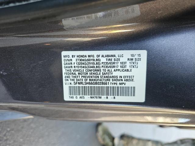2016 HONDA ODYSSEY EX 5FNRL5H66GB028661