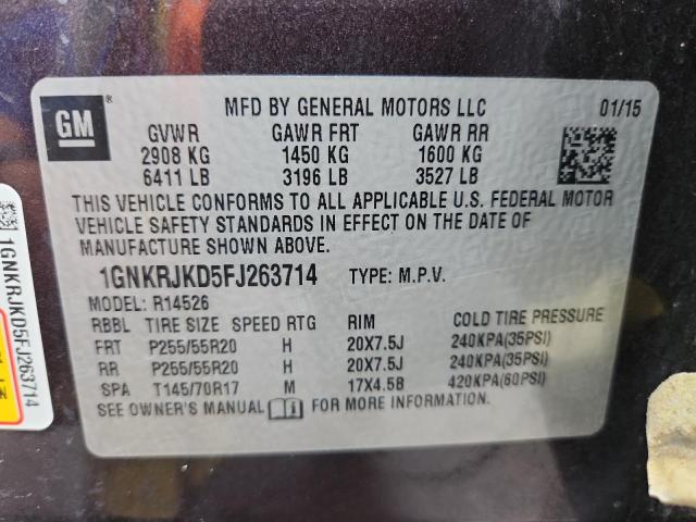 2015 CHEVROLET TRAVERSE L #3268808427