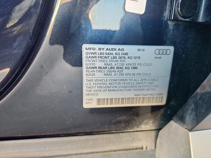 2019 AUDI Q5 WA1CNAFY6K2130951