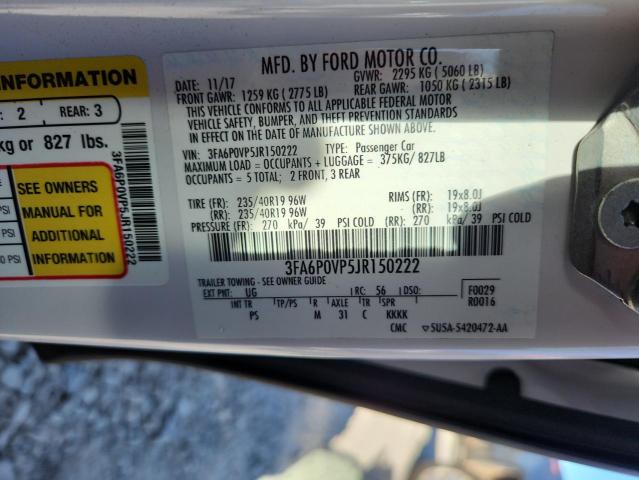 2018 FORD FUSION SPO 3FA6P0VP5JR150222