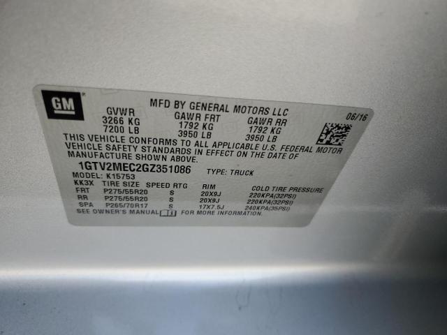 2016 GMC SIERRA K1500 SLE 1GTV2MEC2GZ351086