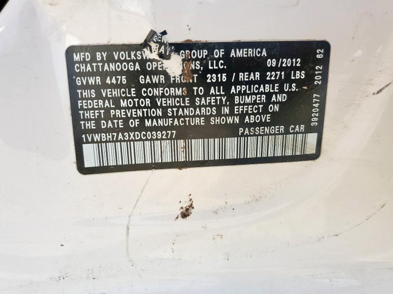 2013 VOLKSWAGEN PASSAT - 1VWBH7A3XDC039277