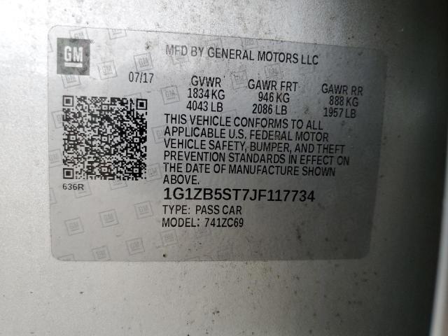 2018 CHEVROLET MALIBU LS 1G1ZB5ST7JF117734