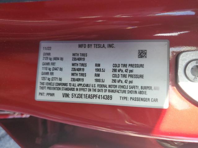 2023 TESLA MODEL 3 - 5YJ3E1EA5PF414389