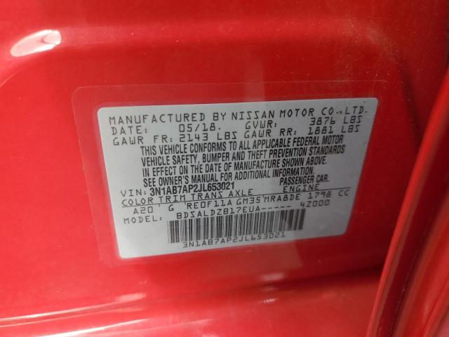 2018 NISSAN SENTRA S 3N1AB7AP2JL653021