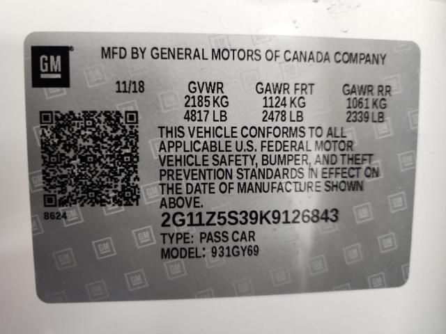 2019 CHEVROLET IMPALA LT 2G11Z5S39K9126843