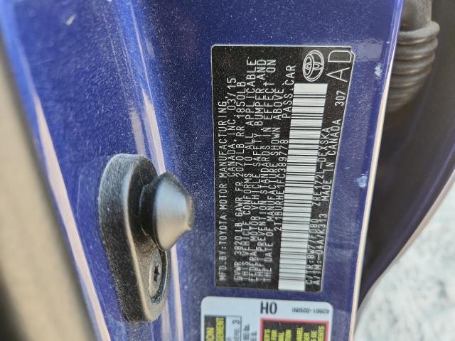 2015 TOYOTA COROLLA L 2T1BURHE1FC389778