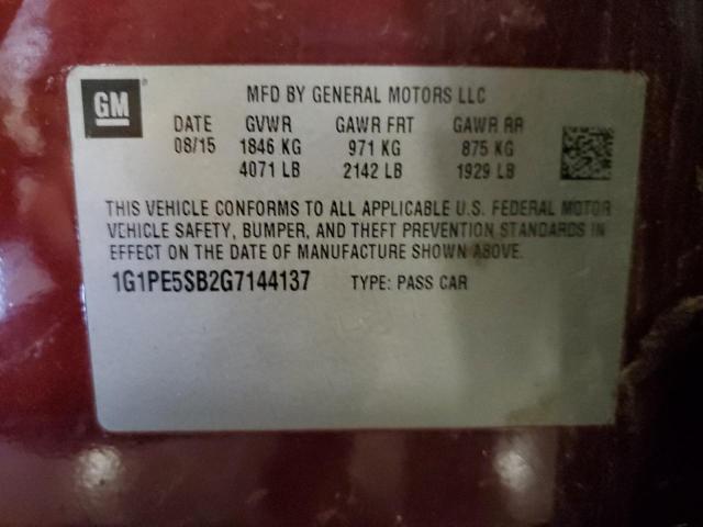 2016 CHEVROLET CRUZE LIMI 1G1PE5SB2G7144137