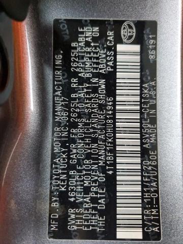 2017 TOYOTA CAMRY LE 4T1BF1FK0HU814946