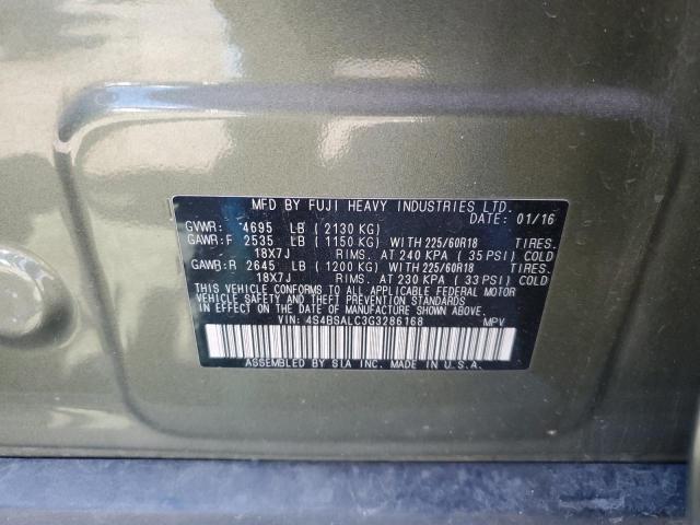 2016 SUBARU OUTBACK 2. - 4S4BSALC3G3286168