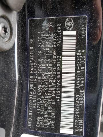 2022 TOYOTA CAMRY NIGH 4T1S11AK0NU050422