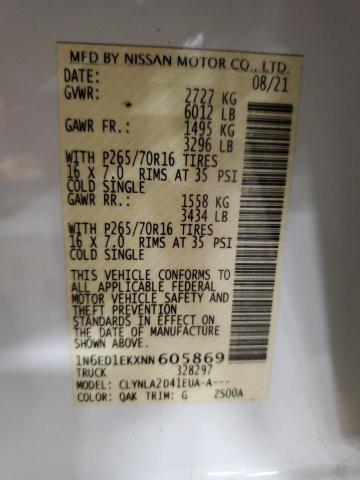 2022 NISSAN FRONTIER S 1N6ED1EKXNN605869