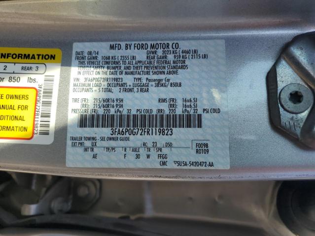 2015 FORD FUSION S 3FA6P0G72FR119823