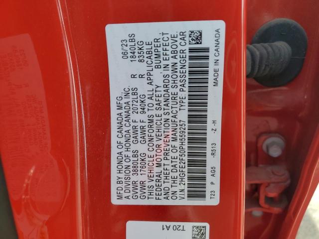 2023 HONDA CIVIC SPOR 2HGFE2F50PH559257