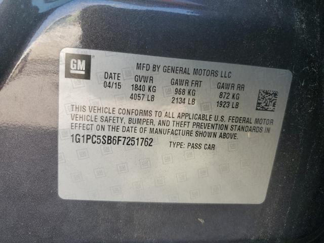 2015 CHEVROLET CRUZE LT - 1G1PC5SB6F7251762