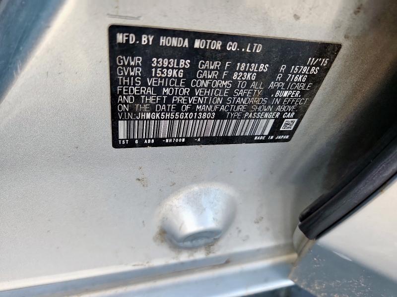 2016 HONDA FIT JHMGK5H55GX013803