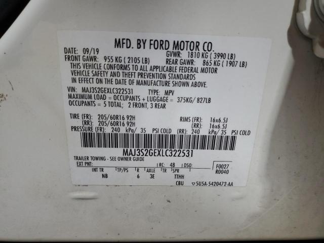 2020 FORD ECOSPORT S MAJ3S2GEXLC322531
